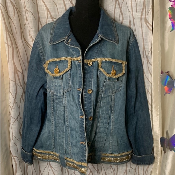 INC International Concepts Jackets & Blazers - INC Embellished Denim Jacket